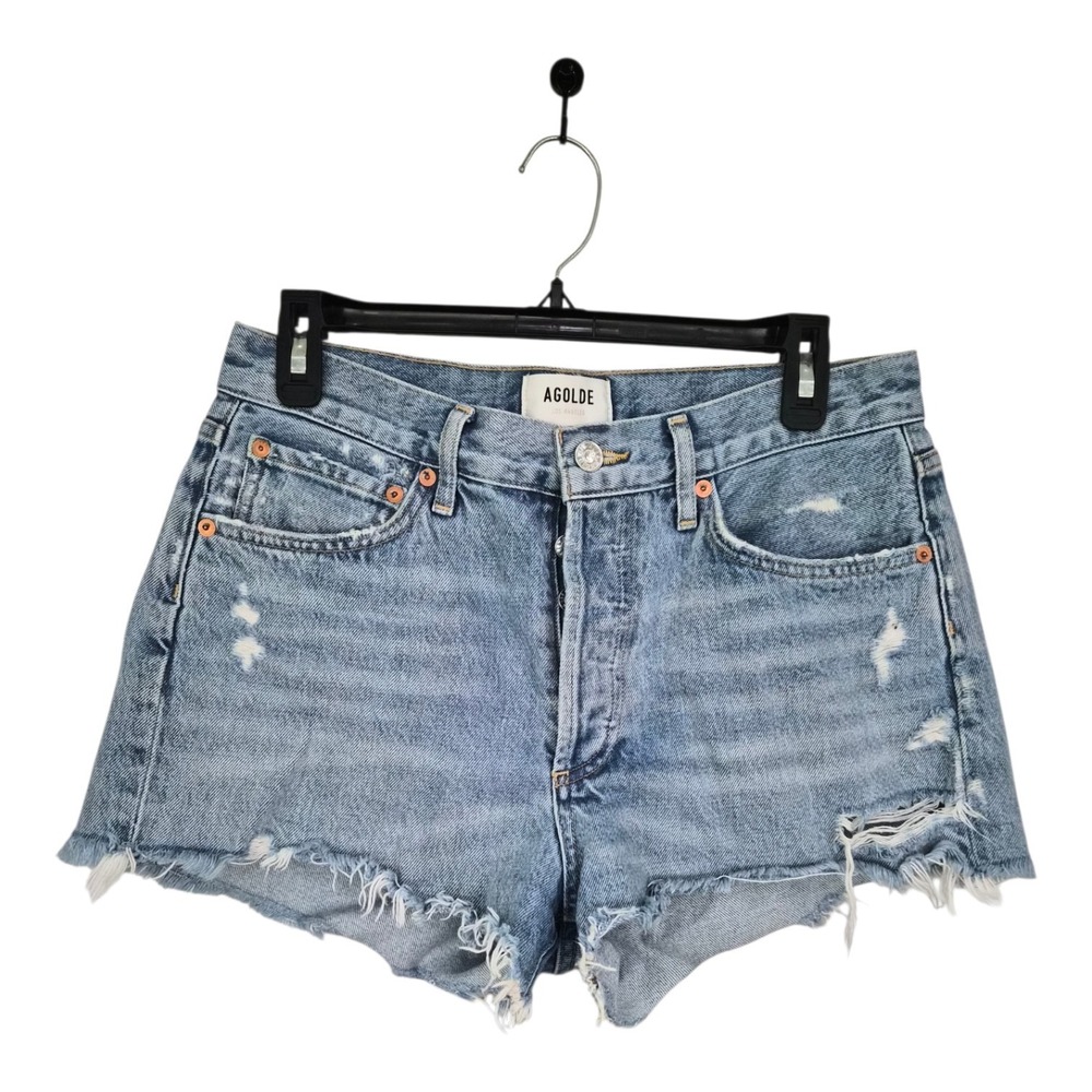 AGOLDE Parker Vintage Cut Off Shorts 27 Swapmeet High Rise Distressed Denim